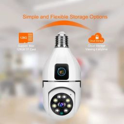 Bzrqx 1080P Full HD Motion Alert Bulb CCTV Camera With WiFi 360° Night Vision View Security Camera-image-124