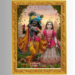 Divine Radha Krishna Couple Wall Photo Frame for Home Decor 9x12 Religious Frame-12