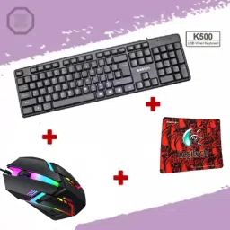 zebion 3 IN 1 COMBO PACK WITH KEYBOARD ,RGB MOUSE,MOUSEPAD Combo Set-image-2