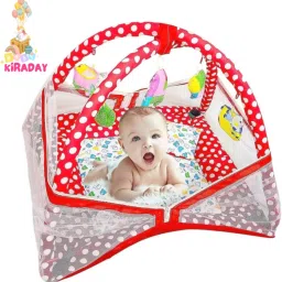 kiraday Polyester Infants Washable Baby Kick and Play Gym wit Mosquito Net and Set 46 Mosquito Net image 2