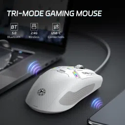 Verilux Wireless Gaming Mouse TriMode Cordless BT 6 Buttons 6 DPI 600mAh with LED Light Wireless Ergonomic Optical Gaming Mouse with Bluetooth image 3