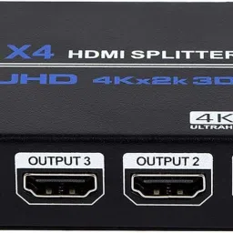 Etzin 1x4 HDMI Splitter, 1 in 4 Out HDMI Splitter Audio Video Distributor Box Support 0 inch Blu-ray Player-45