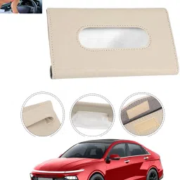 Universal Leatherite Rectangle Beige Tissue Box For Car/office/Home-296 Vehicle Tissue Dispenser-image-83