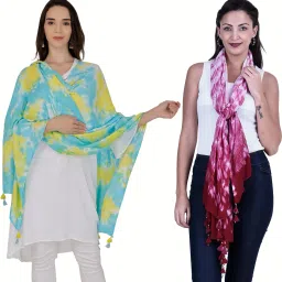 Printed Viscose Women Multicolor Scarf, Stole, Fancy Scarf-image-4