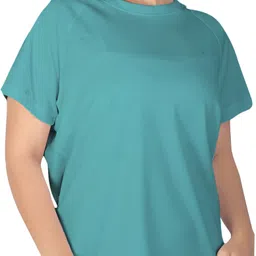 myo2 Women Solid Round Neck Polyester Green T-Shirt-picture-13
