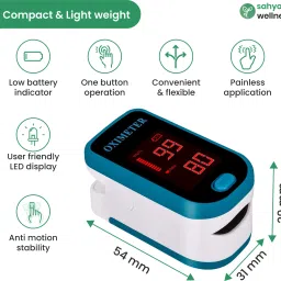 Sahyog Wellness LED Type Fingertip Pulse Oximeter Big Digit Led Display Blood Oxygen Monitor -Travel Carry Case Included Pulse Oximeter image 3