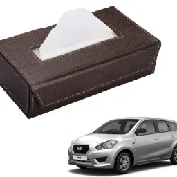 Car Tissue Box Paper Tissue Holder Brown with 200 Sheets(100 Pulls) For Datsun Go Plus Vehicle Tissue Dispenser-image-25