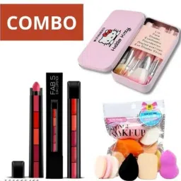 swenky Combo Fab 5 In Lipstick & Hello Kitty Brushes Box With Blender Puff Pouch.-image-18