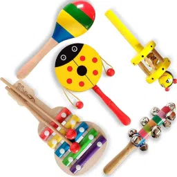 Wooden Rattle Set with 5-Note Xylophone for Infants and Toddlers Rattle-27