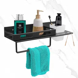 Bathroom Organizer-Metal-Multi use Bathroom Shelf for Wall/Bathroom (pack of 1) Iron Wall Shelf-image-34