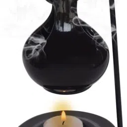 Ceramic Aroma Oil Diffuser Hanging Burner, Black (4 X 8 INCH) Diffuser Set-40