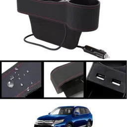 Black Seat Car Pocket Organizer With 2USB Port & Scoket For Outlander-2018 Car Side Seat Catcher-picture-27