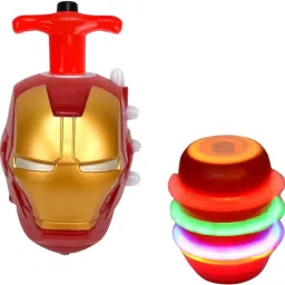 Colorful Rotating Spinning Top Gyro Spinner Toy with Light Music, 1 Pack Ironman-10