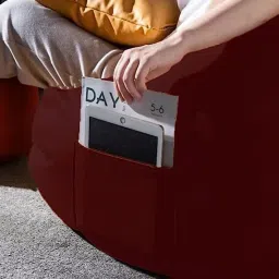 shira 24 4XL Bean Bag with Footrest & Cushion Ready to Use with Beans ( Maroon-4XL) Bean Bag SofaWith Bean Filling image 3