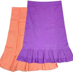 Belizzi Paridhan Butterscotch & Deep Lavender Combo Pure Cotton Petticoat-image-59