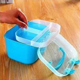 ladila no Medical First Aid Kit Emergency Medicine Storage Box Baby Drugs Medicine Chest with Handle & Removable Tray Pill Box Pill Box image 2