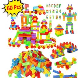 60+ pcs DIY Plastic Building Blocks Toys for Kids (Multicolor)-image-8