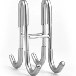 Over the Door Hook Rack Stainless Steel 4 Prong Removable Double Sided Hook Hook Rail 4-26