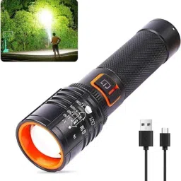035 ZOOMABLE LED METAL 5 MODE Flashlight, Super Bright Torch 6 hrs Torch Emergency Light-23