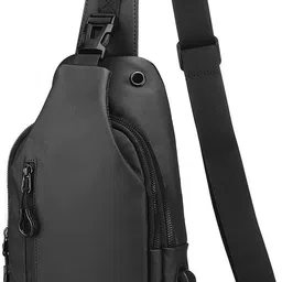 verilux Black Men Sling Bag Mens Chest Bag Crossbody Sling Bag with Multi Compartments Shoulder Bag-picture-22