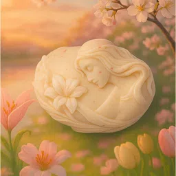 ac design Baby Soap Organic & Homemade|Soft & Safe for Baby Skin Girl With leaves White-picture-49