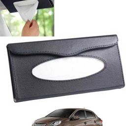 Black Leatherite Rectangle Shape Fancy Design Tissue Dispencer For Car-122 Vehicle Tissue Dispenser-27