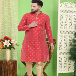 Men Art Silk Kurta Pyjama Set-image-40
