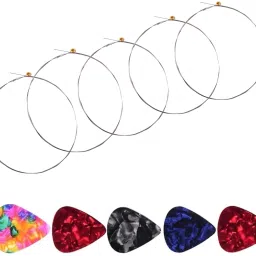 Acoustic Guitar 2nd B Strings Set of 5 Stainless Steel Guitar B Strings Set With 5 Picks Guitar String-9