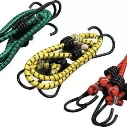 High Strength Elastic Bungee Luggage Tying Rope with Hooks Pack of 3 Multicolor Multicolor-image-25