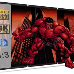 royality Projector Screen Eyelet Foldable Projector Screen 4:3 Aspect Ratio 6 Ft (W) x 4 Ft (H) Design 09 Projector Screen (Width 184 cm x 123 cm Height)-1