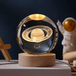 3D Saturn Crystal Ball Night Lamp,Crystal Ball Night Light Table Lamp-13
