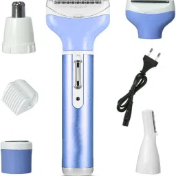 KM Multifunctional 4 in 1 Rechargeable Women Body Shaver Beard Eyebrow Nose Trimmer Set Female Electric Shaver Cordless Epilator-8