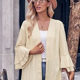 StyleCast Beige-Coloured Self Design Open Front Shrug image 4
