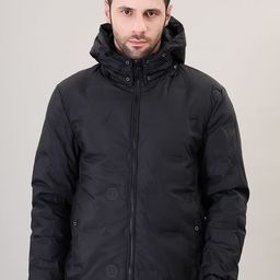 Camey Men Longline Padded Jacket with Patchwork-image-81