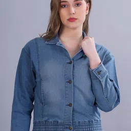 PRONK Spread Collar Denim Jacket-picture-22