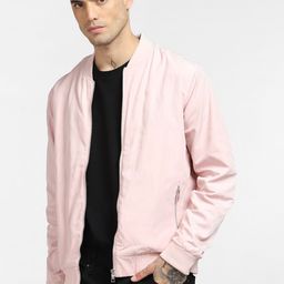Jack & Jones Men Pink Solid Bomber Jacket-image-90