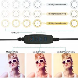 TECHKART 10 Inch Selfie Ring Light is with 3 Light Modes & 10 Adjustable Brightness for Your Choose for Camera | Smartphone|YouTube Video| TikTok |Studio Light with Phone Holder Ring Flash image 2