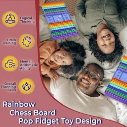 Large Pop It Dice Game Toy – Colorful Rainbow Board for Play-38