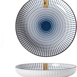 olwick Pack of 2 Ceramic Japanese Style 8-Inch Ceramic Round Dinner Plate – Microwave Safe, Spring Dinner Set-picture-47
