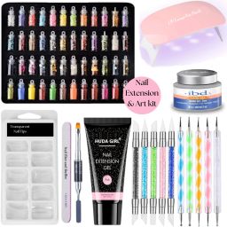 17-in-1 Poly Nail Extension Gel Kit: Complete Builder Gel & Glitter Nail Art Set-image-5