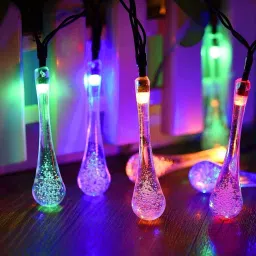 14 LEDs 3.5 m Multicolor Steady Water Drop Rice Lights-3