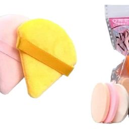 Triangle Powder Puff + 6in1 Pure Cotton Puff Sponges – Makeup Beauty Blender Combo Set-image-21