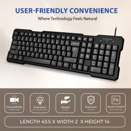 Bestor Ultra-Slim Wired Keyboard Ergonomic, Responsive & Durable for Work & Gaming Wired USB Standard Multi-device Keyboard Compatible with Desktop, Laptop, Mac image 4