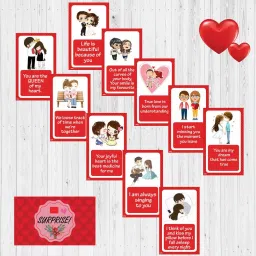 Set Of 10 I Love You Love Is Never Ending Surprise Greeting Cards For Girlfriend-BoyFriend,Valentine,Birthday,Wedding,Annivesary Greeting Card, (Pink, Multicolor, Pack of 10) Greeting Card-90