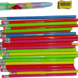 Flora Rubber Tip Super Dark 30 Pencil With 1 Push Eraser,1 Log Points Sharpner Pencil-13