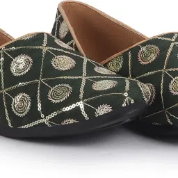 Silk Embroidered Zardozi Juttis for Wedding|9 Colors|1-14UK Small Plus Sizes Mojaris For Men-image-13