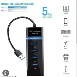TERABYTE USB HUB 3.0 4 Port USB Hub 3.0 with 5Gbps Speed, Laptop, PC Computers, with Led Indication USB Hub image 4