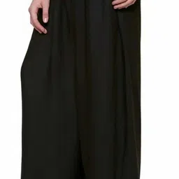 rootedrang Women Flared Black Viscose Rayon Trousers-picture-28