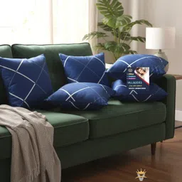 villagers Premium Cushion Set | (16x16 inch) Polyester Fibre Abstract Cushion Pack of 5-picture-43