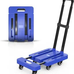 150kg Folding Hand Truck Luggage Cart with 6 Wheels Platform Trolley for Luggage Luggage Trolley-picture-1